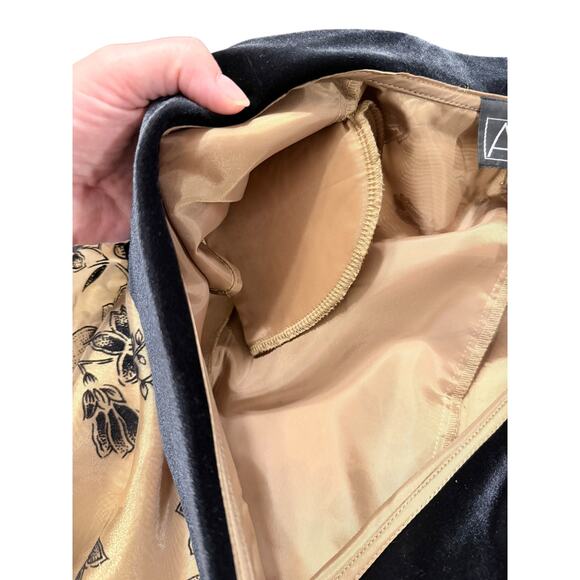 Alex Evenings Formal Blazer Black Floral Tan Size XL Vintage - Picture 4 of 8